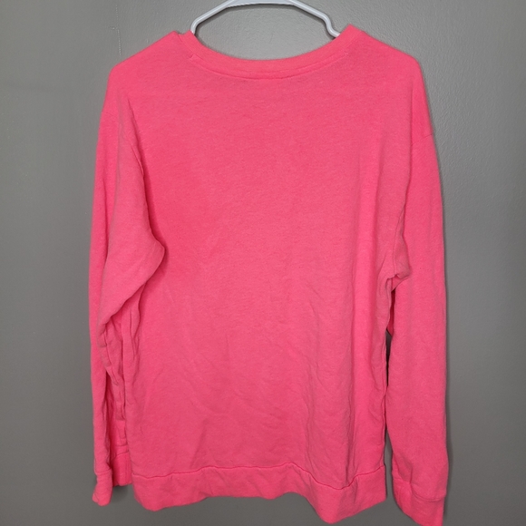 PINK Victoria's Secret Hot Pink Crewneck Sweatshirt Medium - Picture 4 of 5